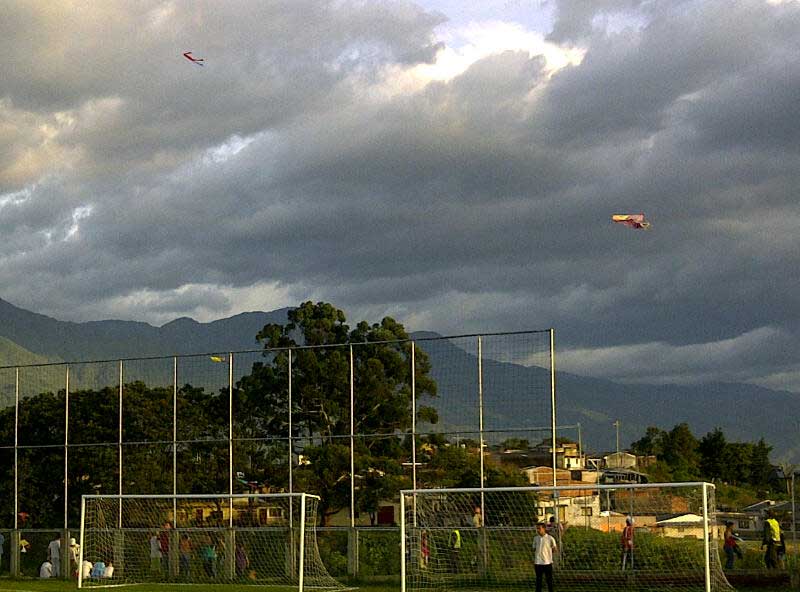Flying kites in Armenia.